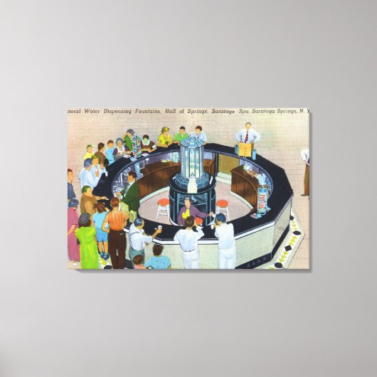 Crowds Gathering in de fonteinen in Hall of Canvas Afdruk (Voorkant)