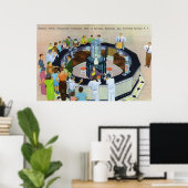 Crowds Gathering in de fonteinen in Hall of Poster (Thuiskantoor)