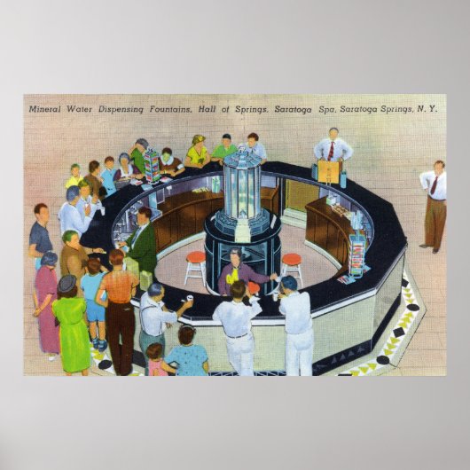 Crowds Gathering in de fonteinen in Hall of Poster (Voorkant)