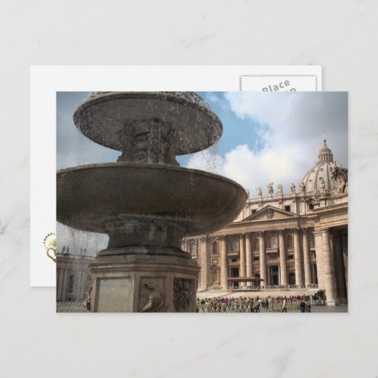 Crowds verzamelen op St Peter's Square Briefkaart (Voorkant / Achterkant)