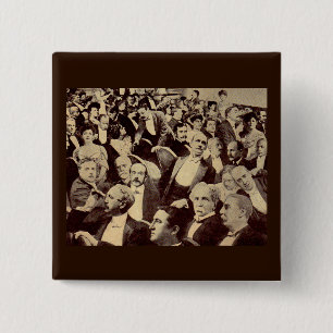 crowdscène uit 1920 vierkante button 5,1 cm