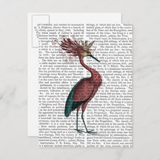 Crowed Marsala Heron Briefkaart (Voorkant / Achterkant)