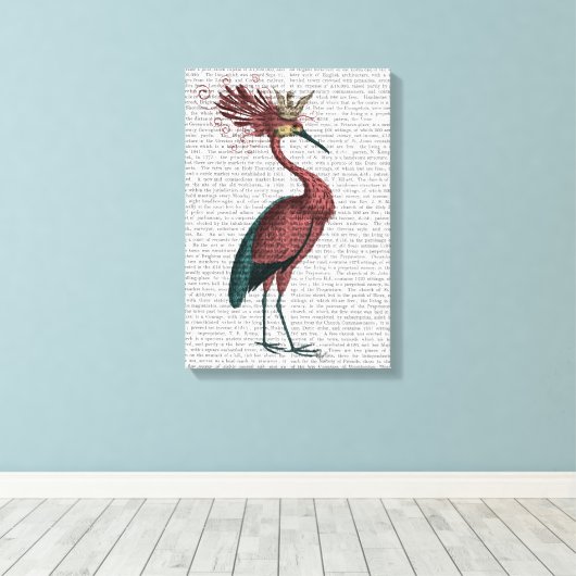 Crowed Marsala Heron Canvas Afdruk (Insitu (Houten vloer))