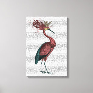 Crowed Marsala Heron Canvas Afdruk
