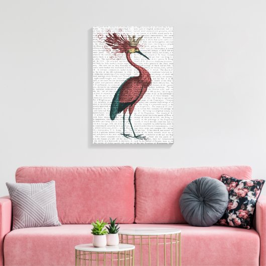 Crowed Marsala Heron Canvas Afdruk (Insitu (Woonkamer))