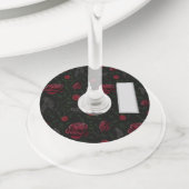 Crowes en Rozen Wijnglaslabel (Dichtbij)