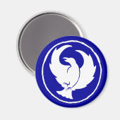 Crowfoot Magneet in blauw, rond of vierkant (Voorkant / Achterkant)