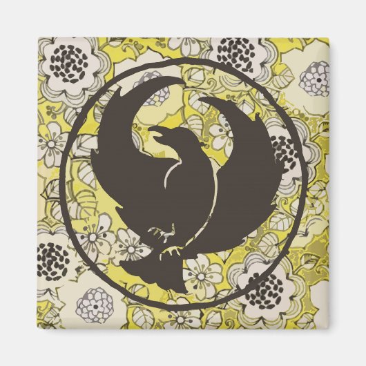 Crowfoot Magneet met witte bloemen (Voorkant)