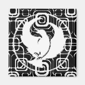 Crowfoot Magneet met zwarte witte vierkanten (Voorkant)