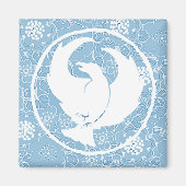 Crowfoot Magnet Blauw Porselein (Voorkant)