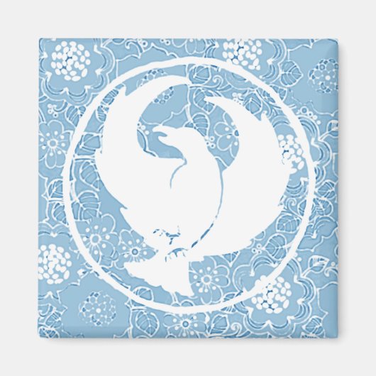 Crowfoot Magnet Blauw Porselein (Voorkant)