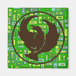 Crowfoot Magnet Groene en Gele Vierkanten