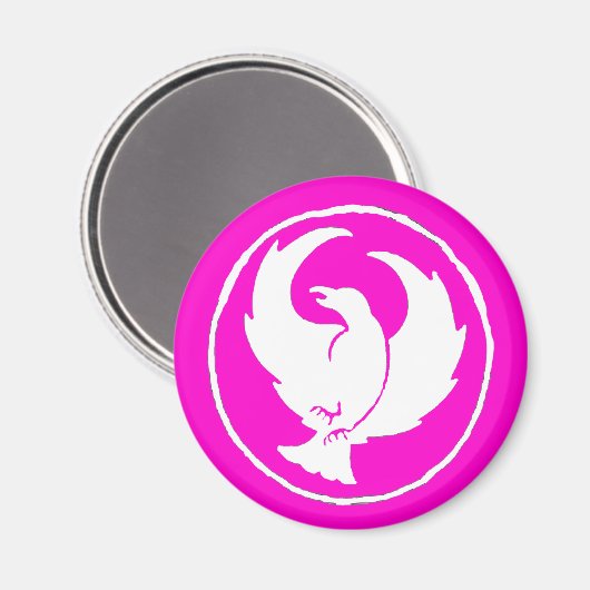 Crowfoot Magnet (wit/roze) (Voorkant / Achterkant)