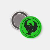 Crowfoot Magnet (zwart/echt groen) (Voorkant / Achterkant)