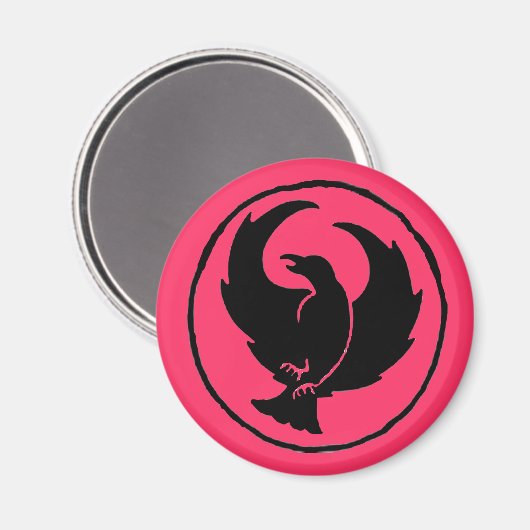 Crowfoot Magnet zwart/roze (Voorkant / Achterkant)