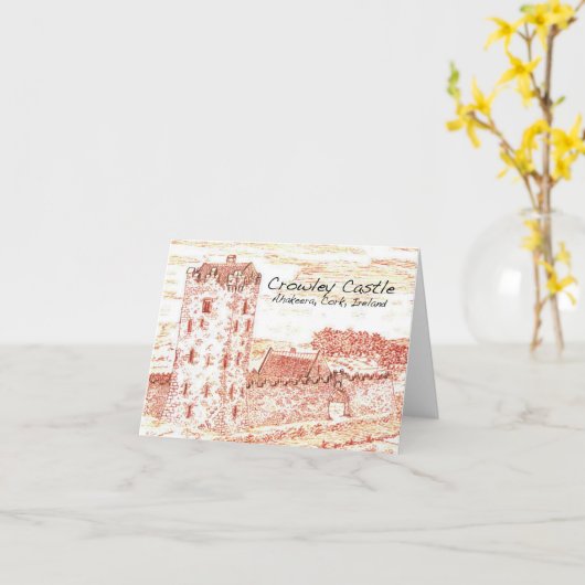 Crowley Castle Notecard Kaart (Gele Bloem)