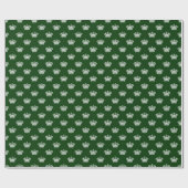 Crown 01 - White on Dark Forest Green Cadeaupapier (Vlak)