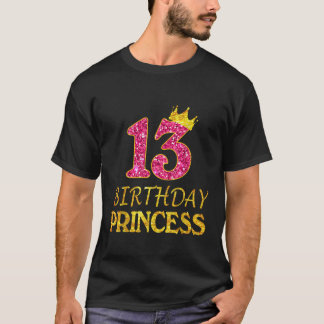 Crown 13 Verjaardag Prinses Meisje Shirt 13 jaar o