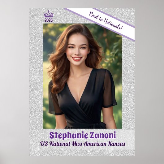 Crown and Sash Pageant Door Banner Poster (Voorkant)