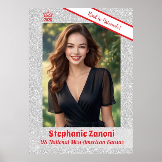 Crown and Sash Pageant Door Banner Poster (Voorkant)