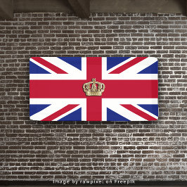 Crown and Union Jack Patriotic Banner