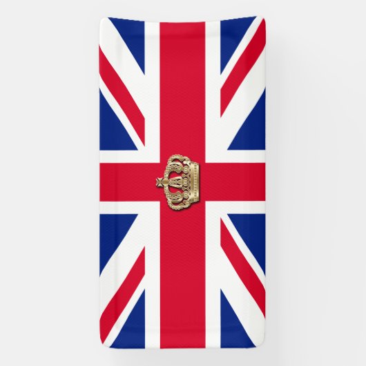 Crown and Union Jack Patriotic Banner (Verticaal)