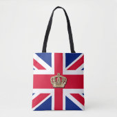 Crown and Union Jack Patriotic Canvas tas (Voorkant)