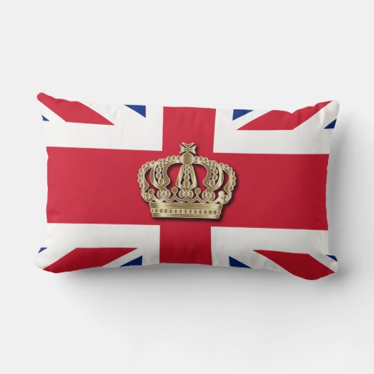 Crown and Union Jack Patriotic Cushion Kussen (Achterkant)