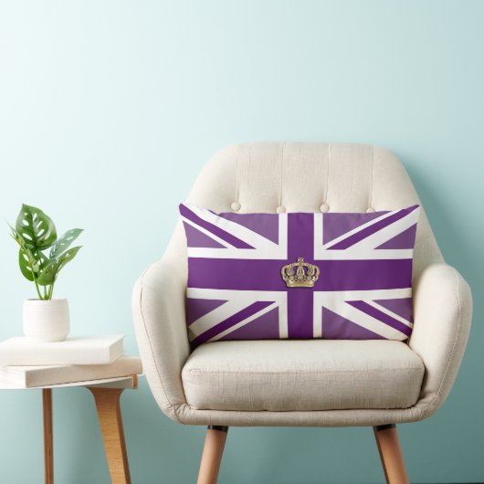 Crown and Union Jack Patriotic Cushion Kussen (Stoel)