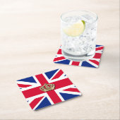 Crown and Union Jack Patriotic Kartonnen Onderzetters (Insitu)