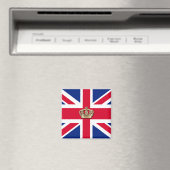 Crown and Union Jack Patriotic Magneet (Insitu (Vaatwasser))