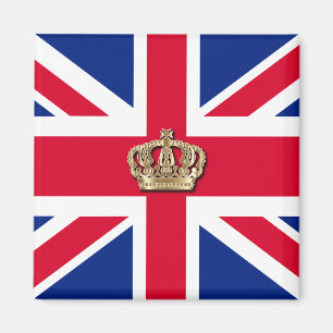 Crown and Union Jack Patriotic Magneet