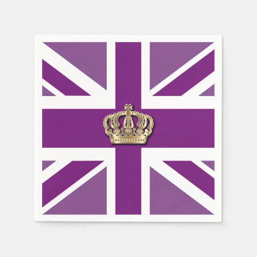 Crown and Union Jack Patriotic Napkin Servet (Voorkant)