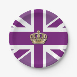 Crown and Union Jack Patriotic Papieren Bordje