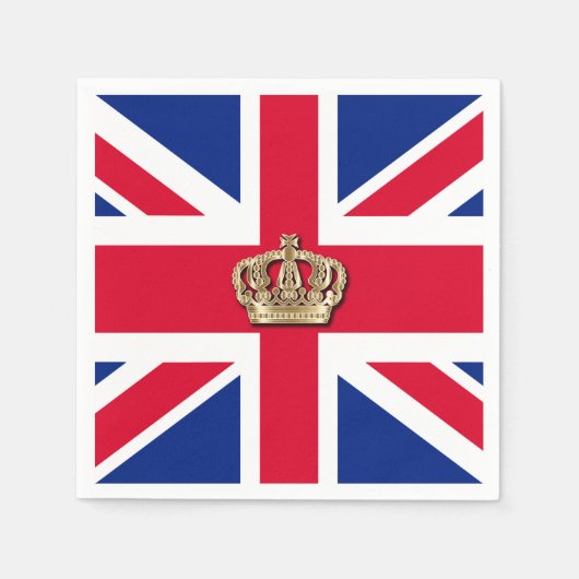Crown and Union Jack Patriotic Servet (Voorkant)