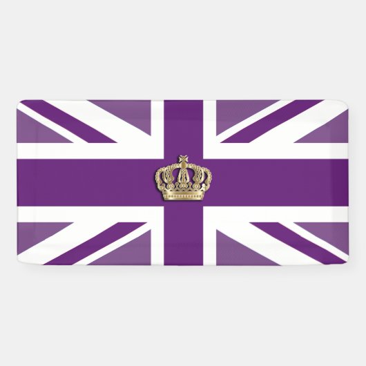 Crown and Union Jack Patriotic Spandoek (Horizontaal)