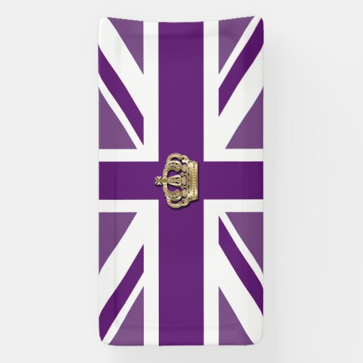 Crown and Union Jack Patriotic Spandoek (Verticaal)