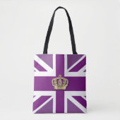 Crown and Union Jack Patriotic Tote Bag (Voorkant)