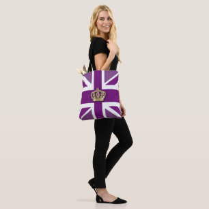 Crown and Union Jack Patriotic Tote Bag