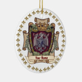 Crown Banner Eagle Achternaam Keramisch Ornament (Rechts)