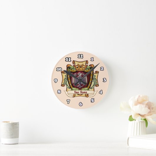 Crown Banner Eagle Achternaam Ronde Klok (Huis)