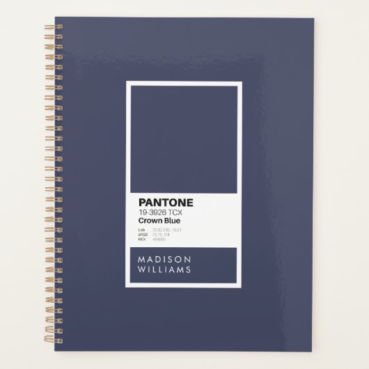 Crown Blue Minimalistische Kleurenpalet Sample Aan Planner (Voorkant)
