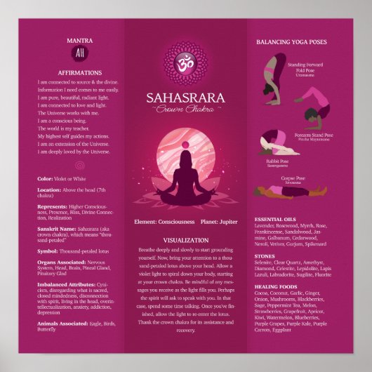 Crown Chakra Balancing Poster Grafiek - 87 (Voorkant)