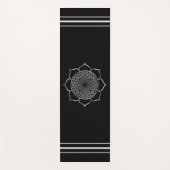 Crown Chakra Mandala & Lotus on Black Yogamat (Voorkant)