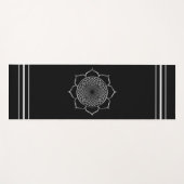 Crown Chakra Mandala & Lotus on Black Yogamat (Voorkant (horizontaal))