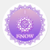 Crown Chakra Mantra - Ik weet het Ronde Sticker (Voorkant)