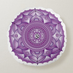 Crown Chakra Paars Mandala Round Pillow Rond Kussen