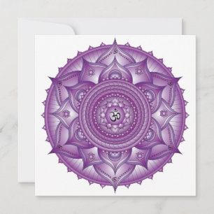 Crown Chakra Paars Mandala Square Note Kaart Notitiekaartje