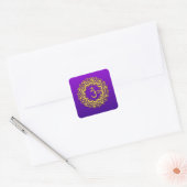 Crown Chakra Paars Vierkante Sticker (Envelop)
