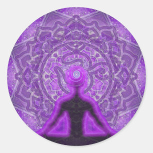Crown Chakra Ronde Sticker